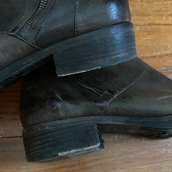 Eileen Fisher Chocolate Brown Leather Midi Boot Size 8 - Picture 8 of 12